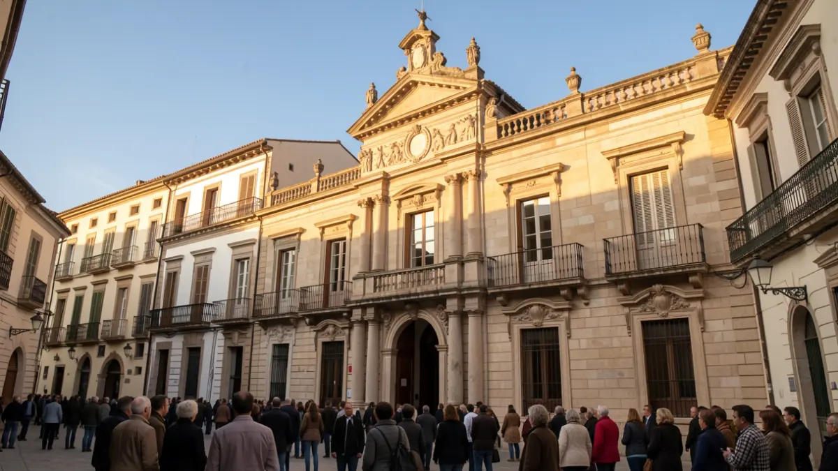 Imagen genérica de la fachada de un ayuntamiento español con arquitectura clásica y balcones ornamentados.