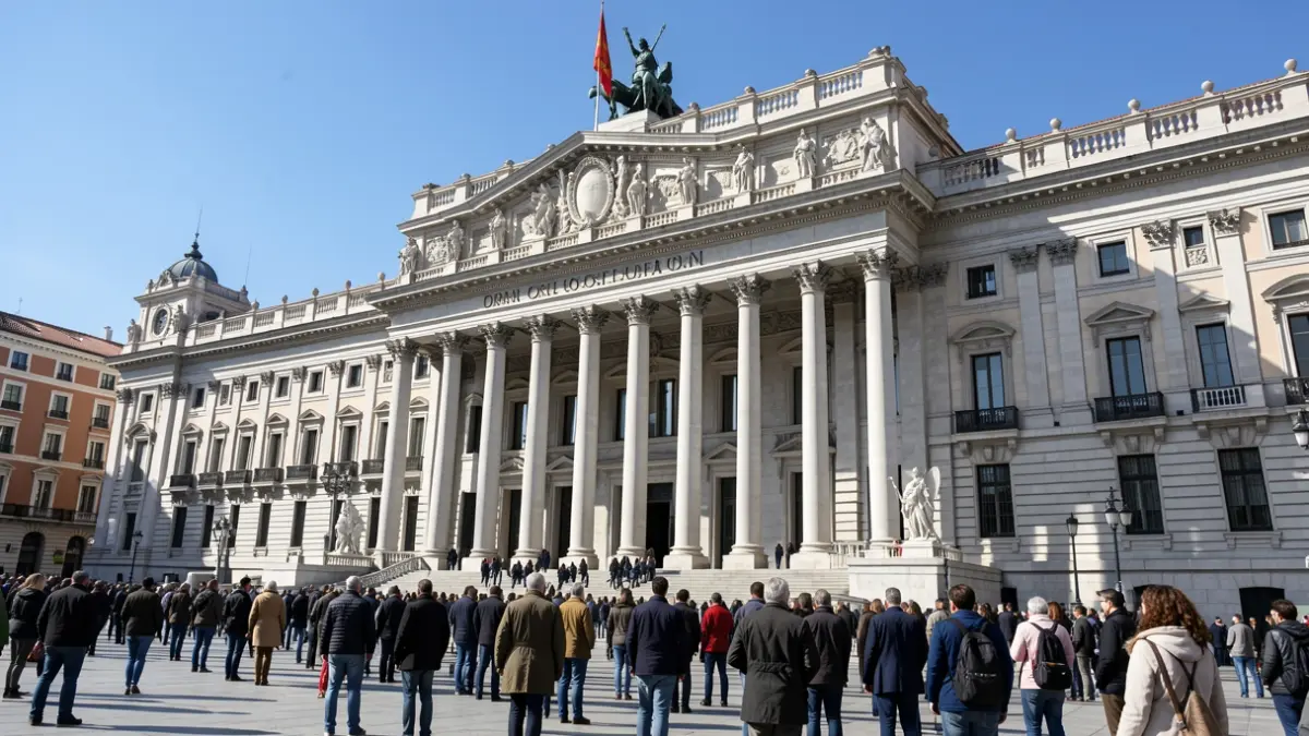 Facade of the Congress of Deputies in Madrid.