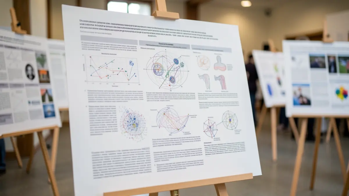 Generic image of a scientific poster in a conference hall.