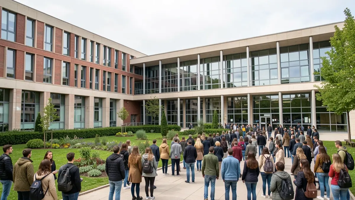 Image of a modern educational campus in Madrid.