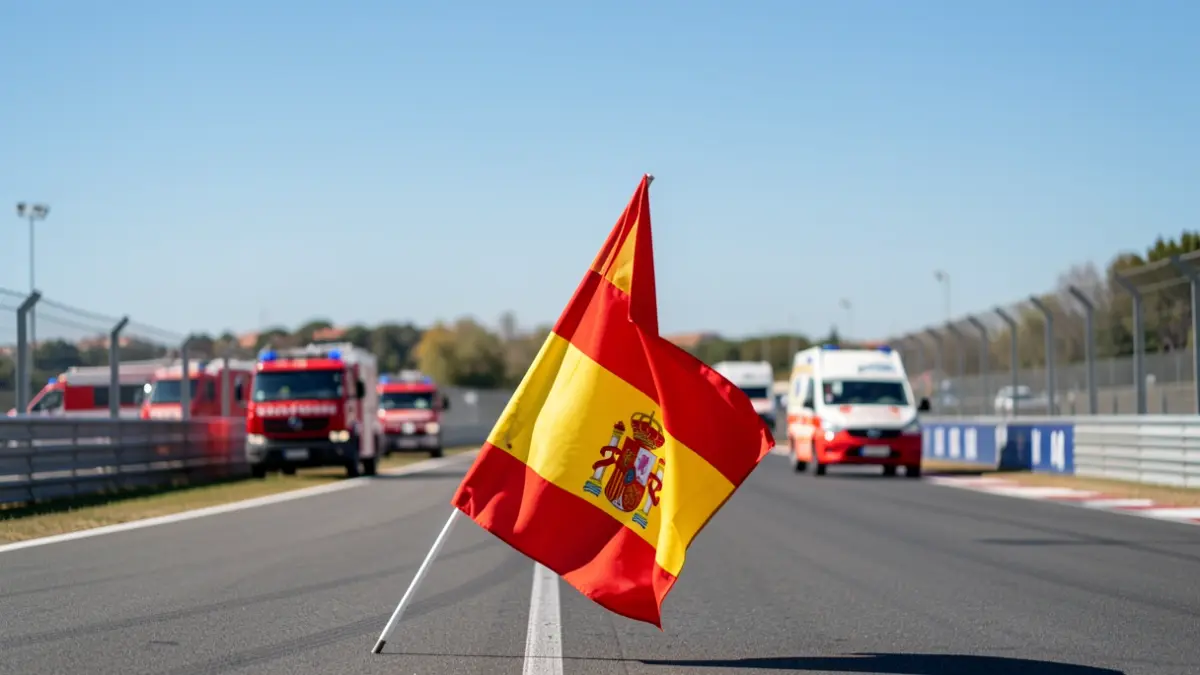 Imagen genérica de una carrera de camiones en el Circuito del Jarama con vehículos de emergencia.