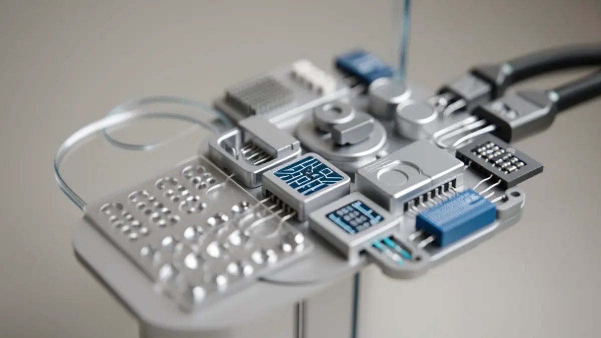 Generic image of advanced biomaterials and abstract technological components.