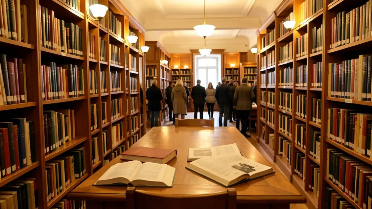 Generic image of shelves full of books in a municipal library.