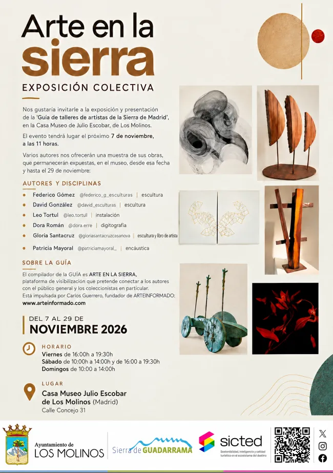 Los Molinos inaugura la exposición 'Arte en la Sierra' y presenta su guía de artistas
