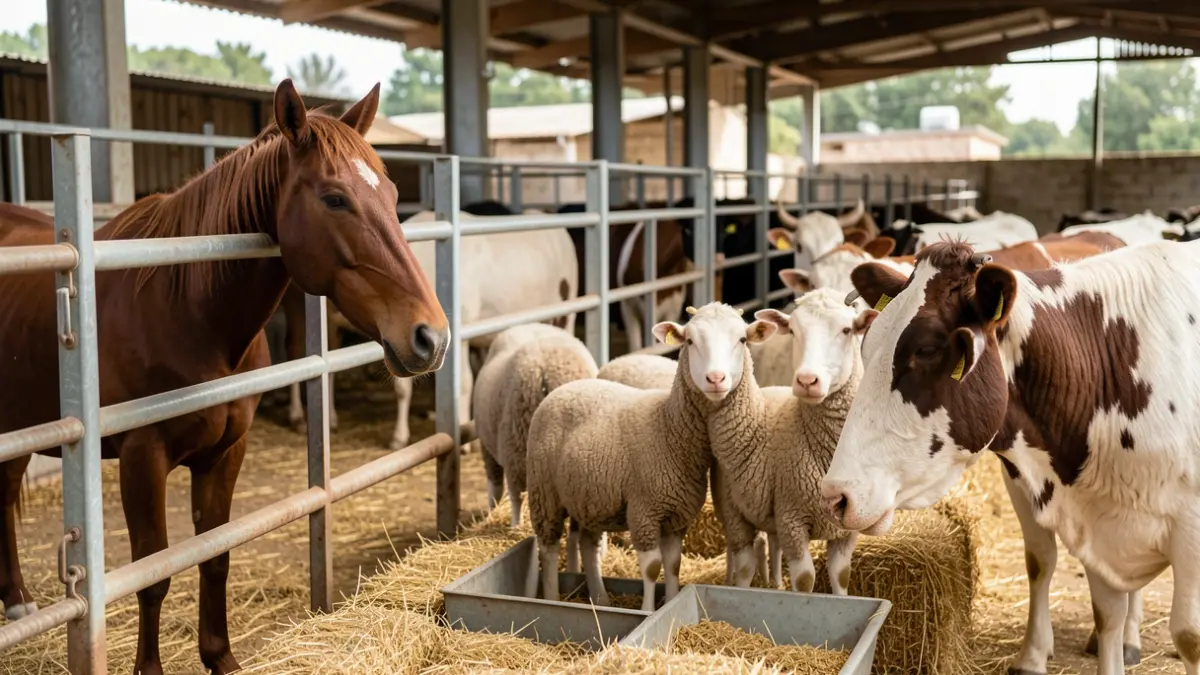Generic image of farm animals in research facilities.