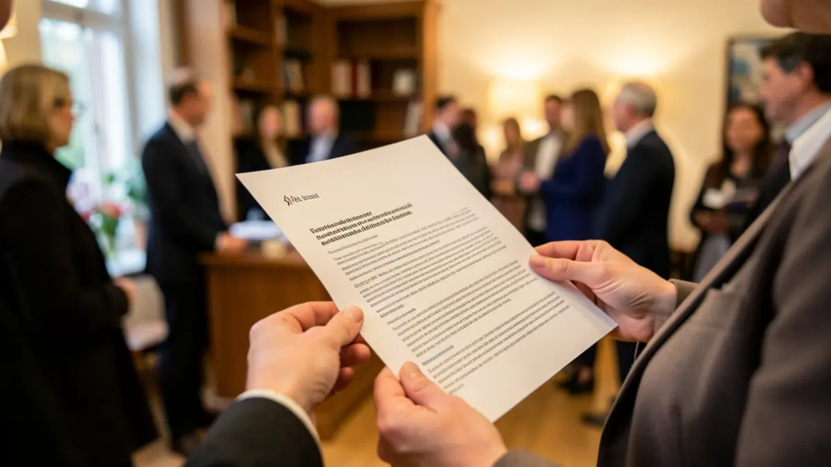 Generic image of hands holding a brochure in a welcoming office space.