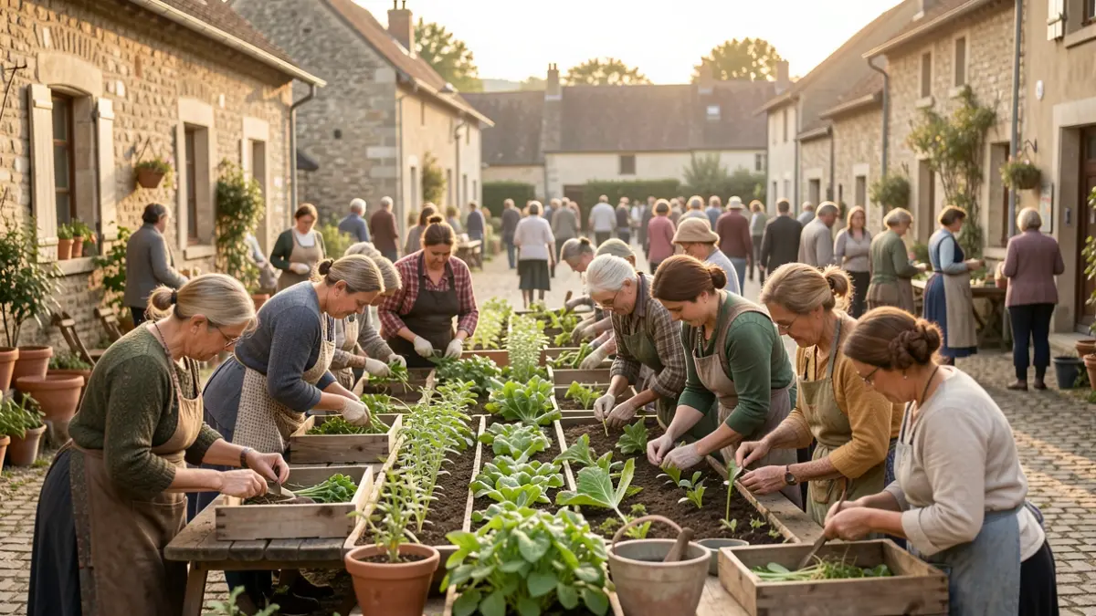 Generic image of a diverse group of women working together in a rural setting, focusing on community and collaboration.