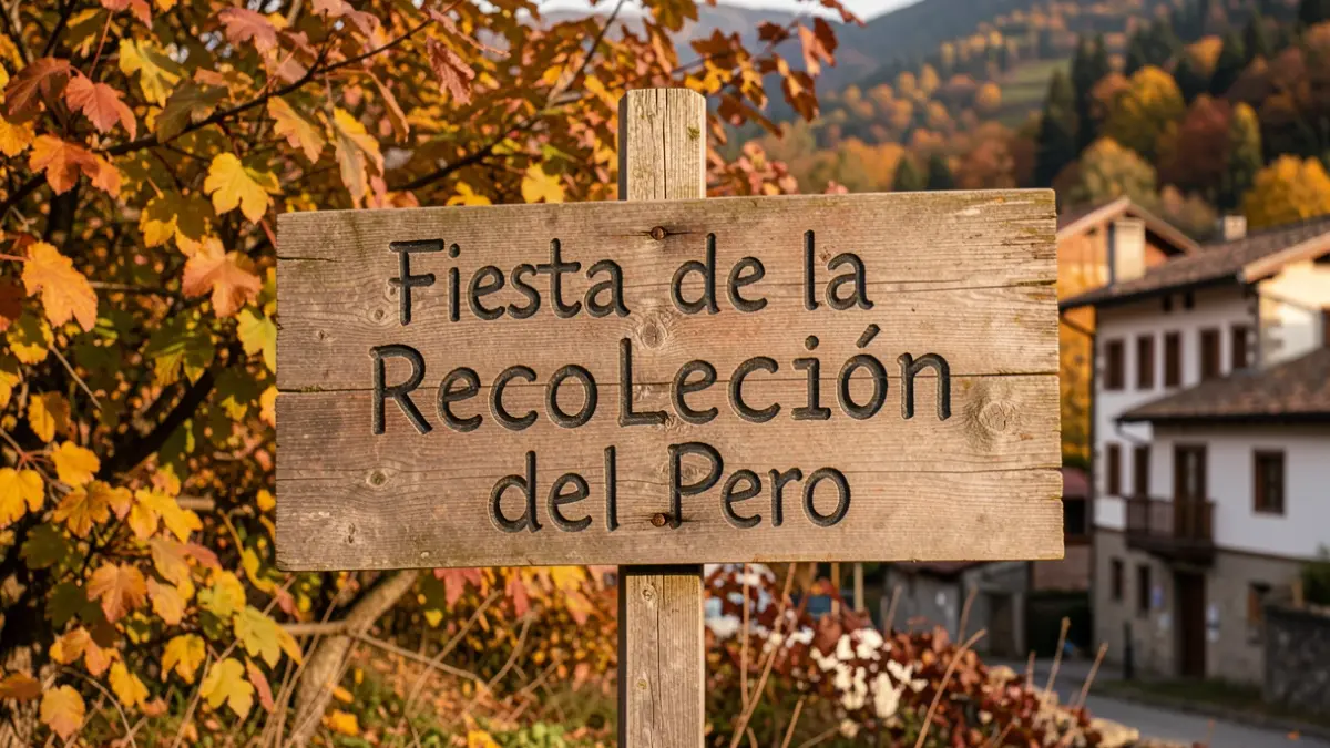 Poster for the 'Fiesta de la Recolección del Pero' in Navarredonda y San Mamés.