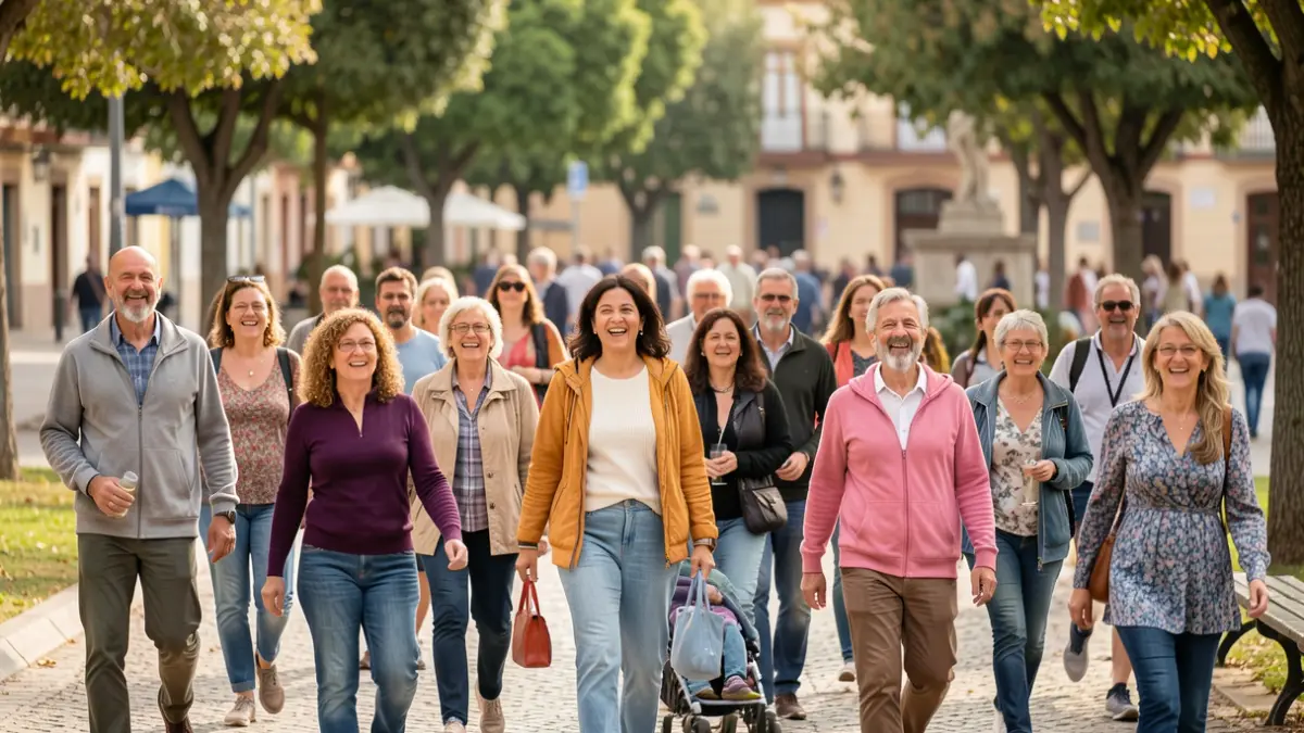 Imagen genérica de un grupo diverso de personas participando en una actividad de ocio inclusivo al aire libre.