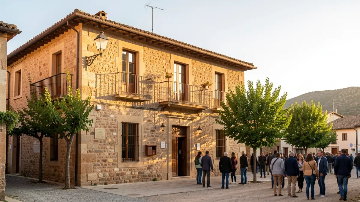 Facade of a rural town hall in the Community of Madrid.