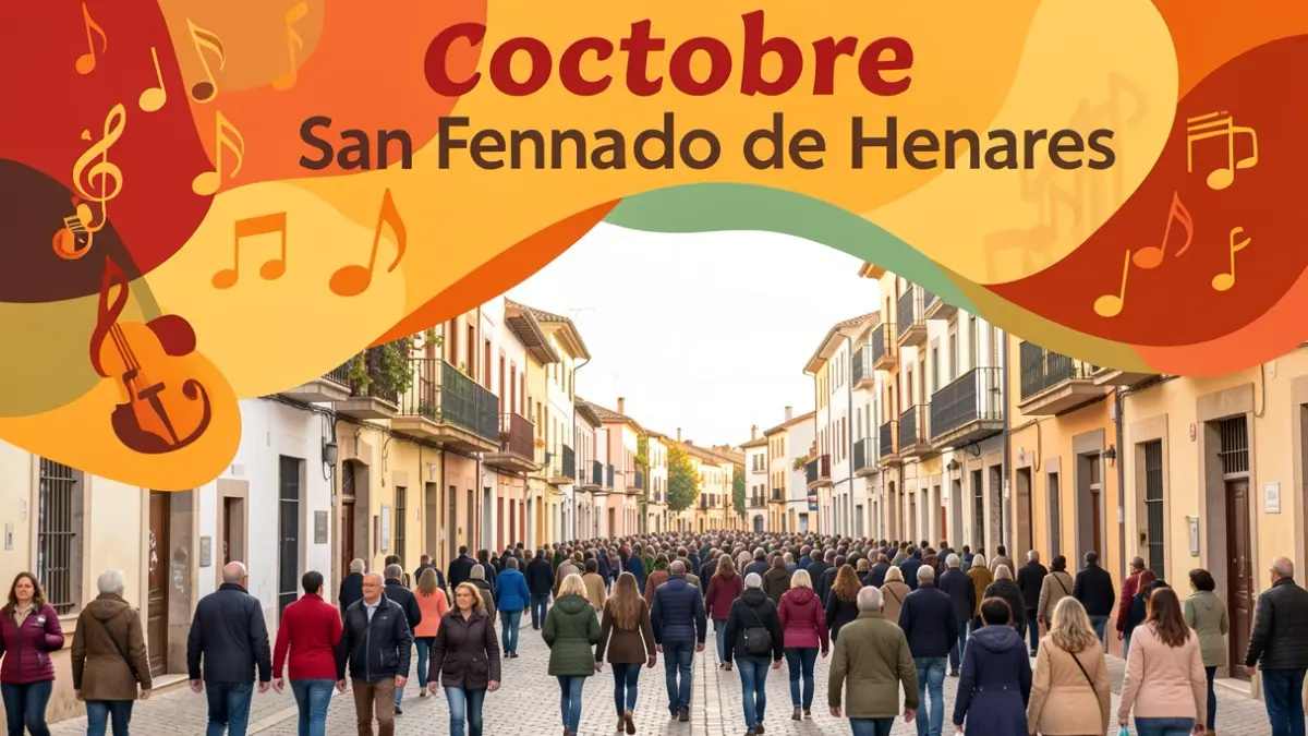 Generic poster for October cultural events in San Fernando de Henares.
