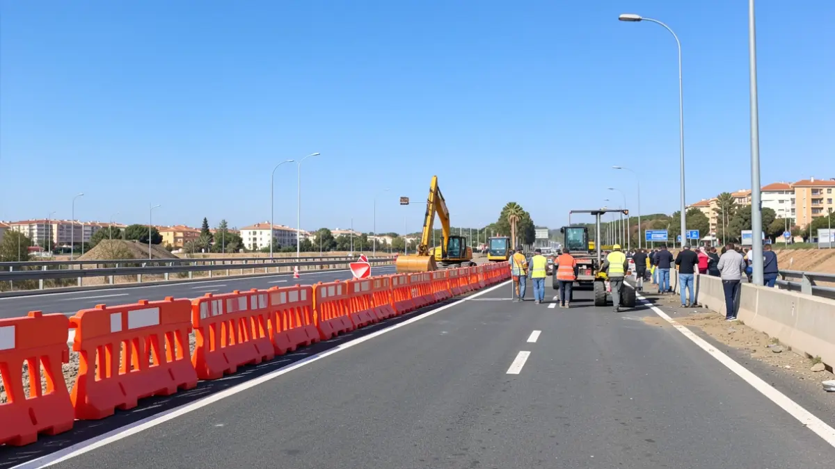 Imagen genérica de obras en la carretera M-607 en la Comunidad de Madrid.