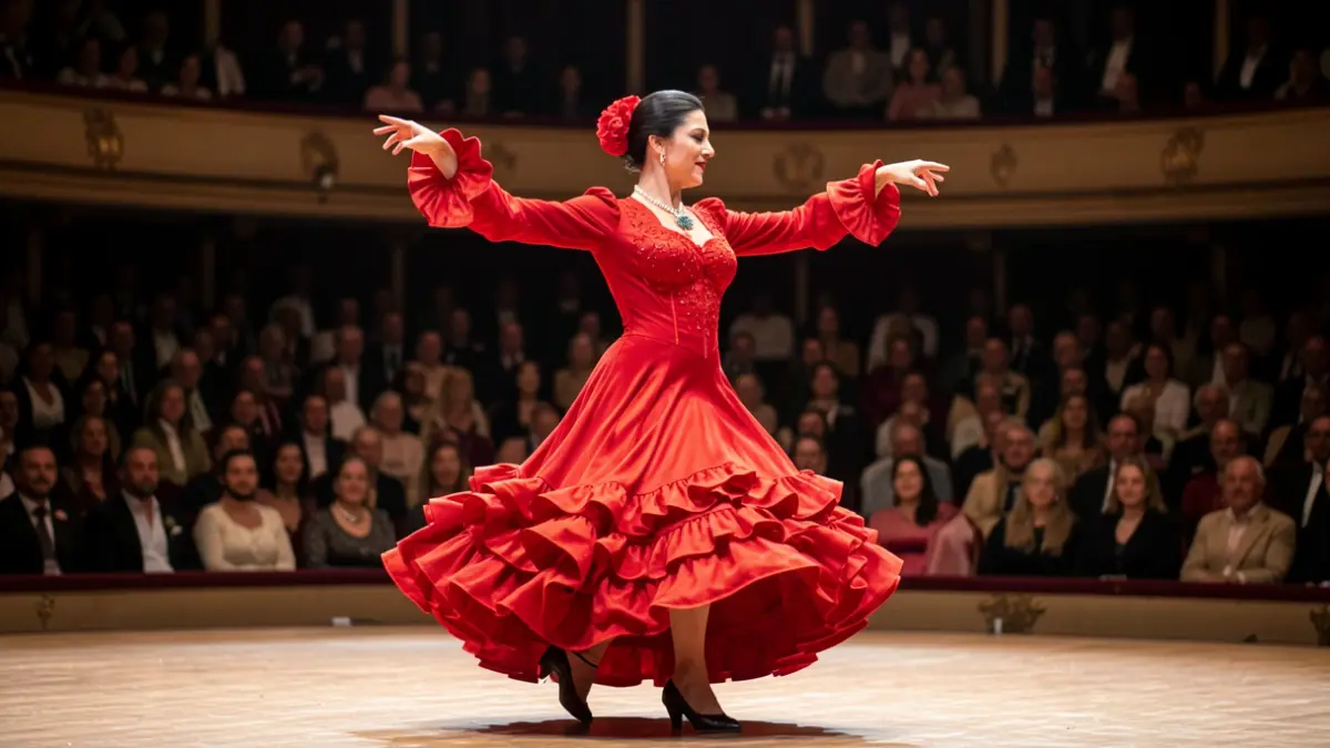 Generic image of a flamenco dancer in motion on a stage.