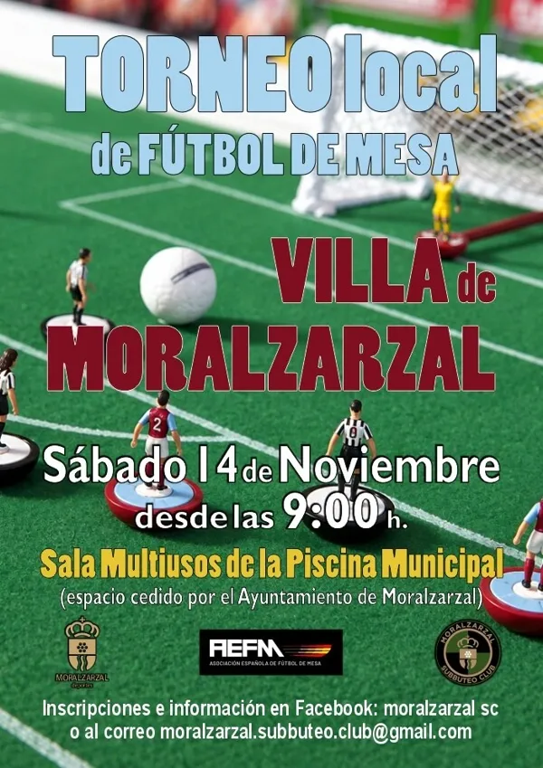 Moralzarzal acoge el Torneo Local Villa de Madrid de Subbuteo en la sala multiusos de la Piscina Municipal